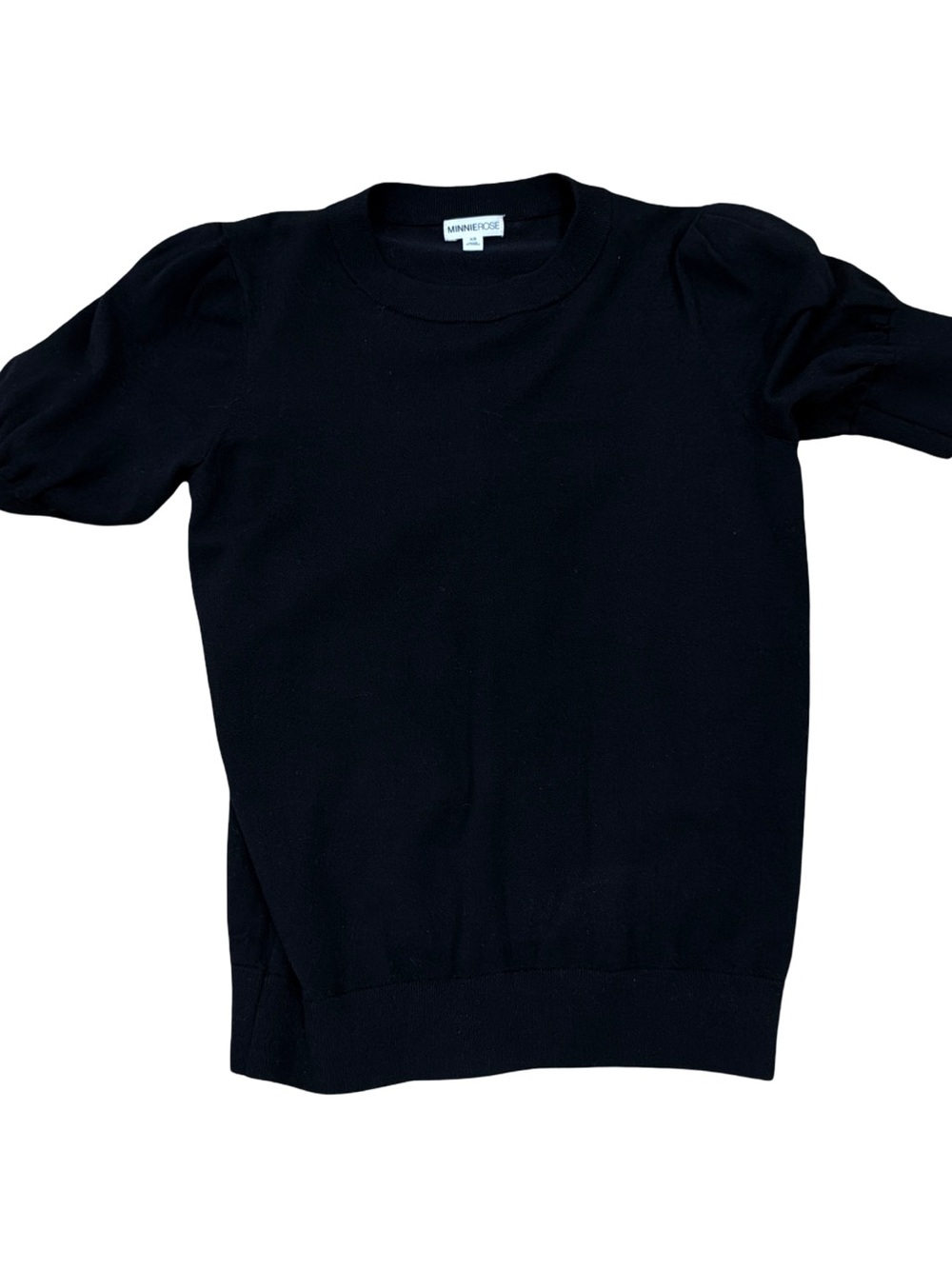 Minnie Rose Black Short-Sleeve Crewneck Sweater - Men's